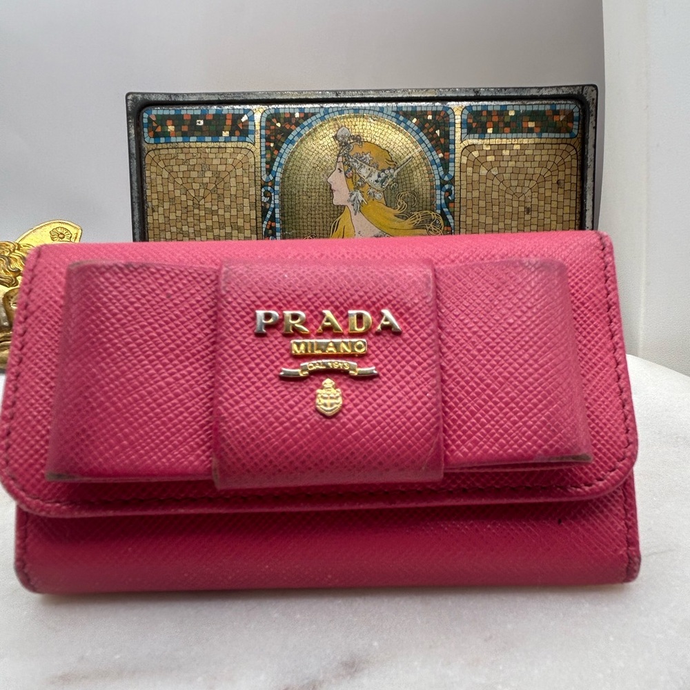Prada authentic Pink Bow Key Holder Wallet